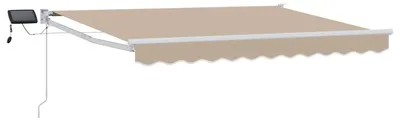 Image de Store rétractable manuel avec LEDs Beige et blanc 3 x 2 m