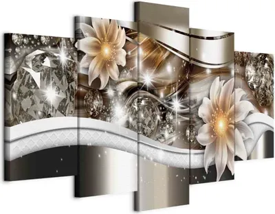 Produktbild von Italienischer Leinwand Leinwandbild - Abstract art - Luminosity 225x112.5 cm Blumen b-A-0266-b-n