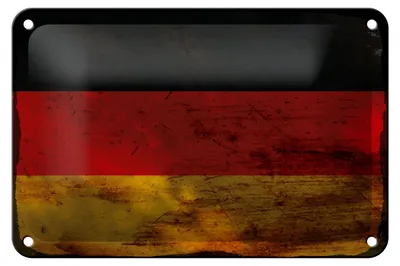 Produktbild von Blechschild Flagge Deutschland 18x12cm Flag Germany Rost Dekoration