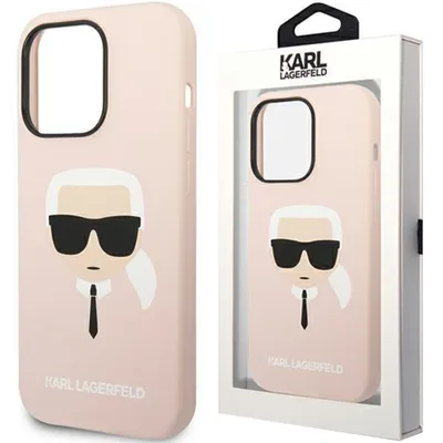 Produktbild von Karl Lagerfeld MagSafe Compatible Case Liquid Silicone Karl Head für iPhone 14 Pro Max Pink