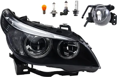 Immagine prodotto di Fari compatibili per BMW Serie 5 (E60 E61) dal 01/05 al 03/07, modello D1S, con fendinebbia e luci di posizione. Codici: 63127160194, 63116933176, 63127165568, 6933176, 7160194, 7165568, 63 Johns