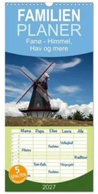 Zdjęcie produktu dla Planer rodzinny 2027 - Fanø - Niebo, morze i więcej. Format 5 kolumn (kalendarz ścienny, 21 x 45 cm). CALVENDO