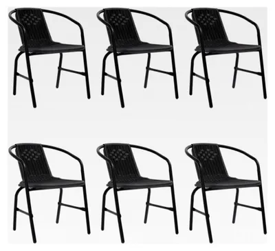 Produktbild von Gartenstühle aus Kunststoff, Rattan und Stahl, 110 kg, 6 Stück