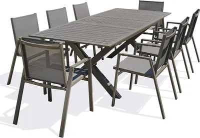Produktbild von 8-Sitzer-Garten-Essgruppe aus Quarzaluminium