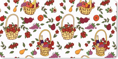Produktbild von MuchoWow® Schreibtischunterlage Korb - Obst - Muster 80x40 cm - XXL Mauspad - Gaming Mauspad