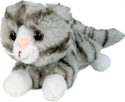 Produktbild von Inware Katze liegend grau gestreift 15 cm