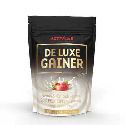 Zdjęcie produktu dla Activlab De Luxe Gainer – Odżywka Białkowo-Węglowodanowa WPC, Truskawka, 3000 g