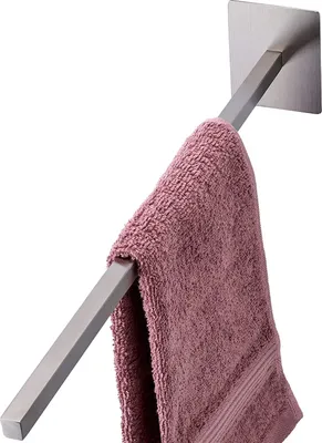Produktbild von Handtuchhalter ohne Bohren Einarmig - 40cm - Rostfreier Edelstahl - Hält Bombenfest - Schnelle Montage - Umweltfreundlich Verpackt (Silber)