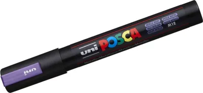 Zdjęcie produktu dla Pióra z fibrową końcówką Uni Posca PC-5M 1,8-2,5 mm fioletowe metaliczne Opakowanie 6 szt