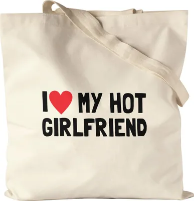Produktbild von I love my hot Girlfriend Jutebeutel Liebe Freundin Paar Pärchen Jahrestag Lustig Valentinstag