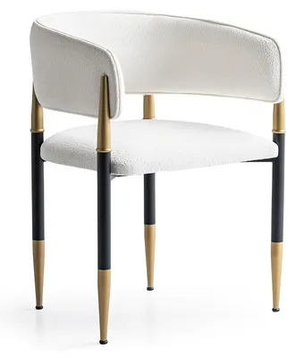 Produktbild von Stuhl Modern Weiß Gold Schwarz Elegant Esszimmerstuhl Polsterstuhl