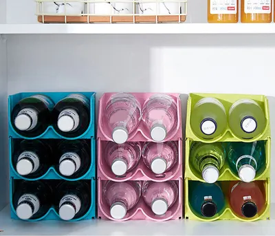 Produktbild von 3 Stück Bierflasche Getränkedose Kühlschrank Aufbewahrungsbox Rack Stapelbares Organizer-Regal