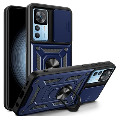 Produktbild von Outdoor Panzer Hülle für Xiaomi 12T / 12T Pro mit Kameraschutz Ringhalter Blau