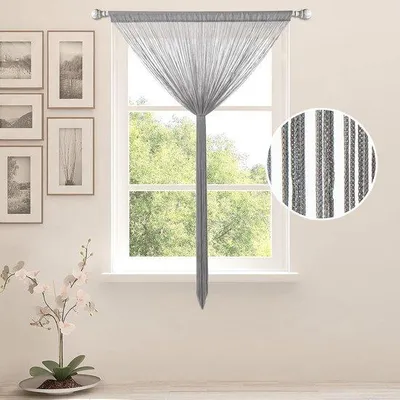 Obrázek produktu pro Šedá, drátěná síť, balkonová roleta, síť proti hmyzu, paraván, 90 x 200 cm