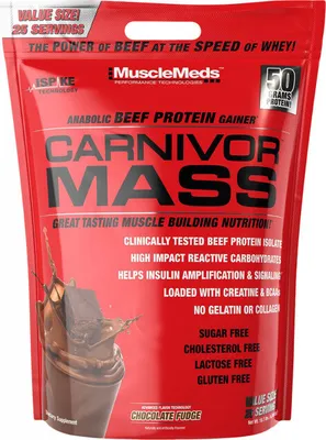 Obrázek produktu pro MuscleMeds Carnivor Mass 4800-4850 g vanilka-karamel / Gainery / Anabolický hovězí gainer
