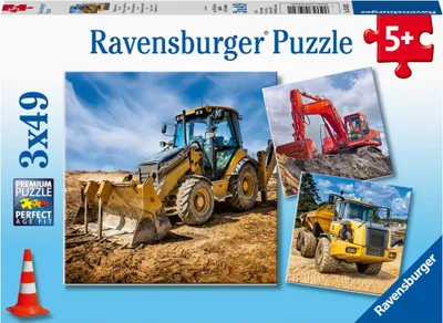 Image de Ravensburger - Puzzle sur les machines de construction au travail, 3x49pcs.