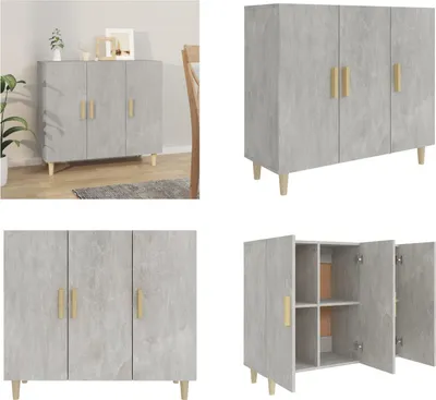 Produktbild von vidaXL Sideboard Betongrau 90x34x80 cm Holzwerkstoff - Sideboard - Sideboards - Schrank - Lagerschrank