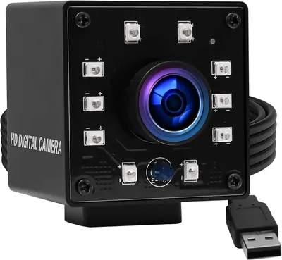 Zdjęcie produktu dla Kamera noktowizorna 1080P, obiektyw szerokokątny (rybi oko), kamera USB z diodami IR