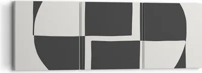 Produktbild von Bild auf Leinwand - Leinwandbild - 3 Teile - Abstraktion Kontrast Figuren - 90x30cm - Wand Bild - Wanddeko - Wandbilder - Leinwanddruck - Bilder - Wanddekoration - Leinwand bilder - CA90x30-4495