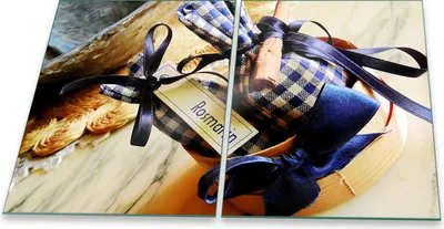 Produktbild von Herdabdeckplatte Glaskeramik 2-Teilig 2x40x52 Kräuter Bunt Abdeckung Spritzschutz Glas