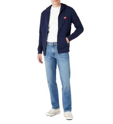 Produktbild von WRANGLER Herren, Sweatshirt ZIP THRU HOODIE, L, Blau, kapuzenpullover, , hoodie