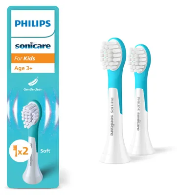 Obrázok produktu pre Philips Sonicare For Kids HX6032/90, 2 kusov, Modrá, Biela, 3 mesiace, Mäkké, Extra jemné, Philips