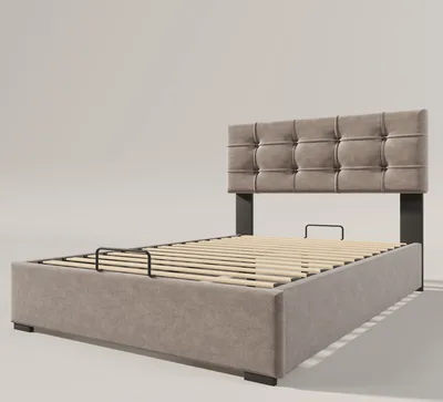 Produktbild von Flieks Polsterbett 90x200cm, Hydraulisches Boxspringbett mit Stauraum und Lattenrost, Einzelbett Stauraumbett Jugendbett Kiefernholzbett Funktionsbett Samt