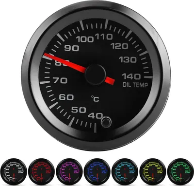 Image de 2en 12V thermomètre à huile 40-140 ℃ affichage 7 couleurs rétroéclairage avec capteur Universel pour voiture