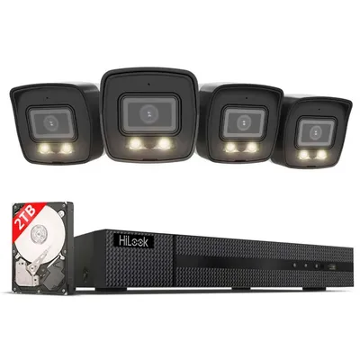 Productafbeelding van Hilook bewakingscamerasysteem voor buiten, 4x 8 MP/4K bulletcamera's, met SD-kaartsleuf, nachtzicht in kleur, AI-personen- en voertuigdetectie, 8-kanaals NVR, 2 TB HDD