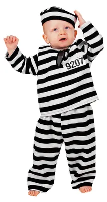 Image de Costume pour enfant Wilber Bébé prisonnier taille 86-92 cm - Costume pour bébé Prisonnier 86 cm