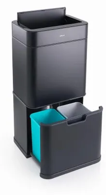 Produktbild von Mülltrennungseimer - Mülleimer mit Sensor - Hygienische Funktion - Automatische Deckelöffnung - 60 Liter - Schwarz