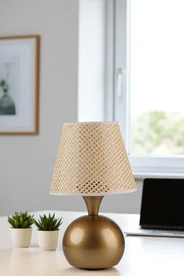 Produktbild von Opviq, Hochwertige Tischlampe, Beige & Gold, IP20, E27, 33 cm