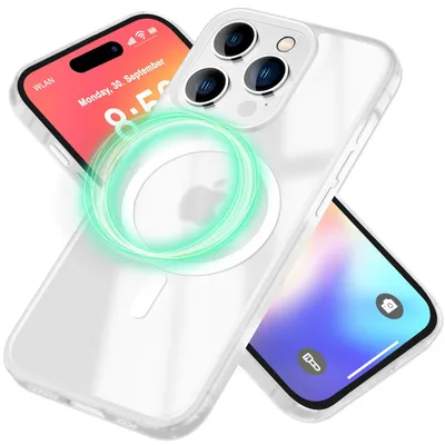 Obrázek produktu pro Magnetické pouzdro NALIA pro iPhone 16 Pro – matně průhledné & MagSafe – MATTEX (protiskluzové, odolné proti nárazům, odolné proti otiskům prstů) – značka z Berlína – bílé