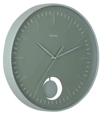 Produktbild von Karlsson - Wanduhr Grato Pendulum - Dschungelgrün - 40.6x40.6x40.6cm