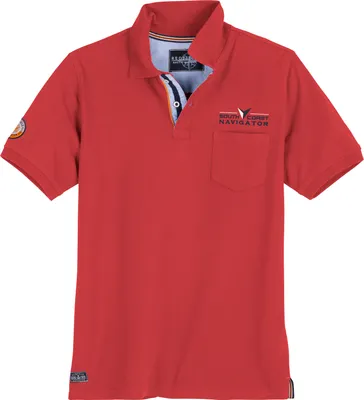 Produktbild von Redfield XXL Poloshirt rot Brusttasche maritim