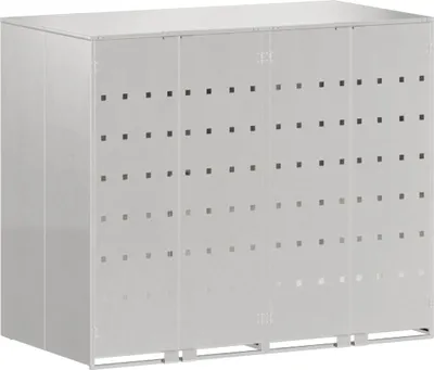 Produktbild von vidaXL Wagenmüllbehälter für 2 Behälter Silber 136 x 77,5 x 115,5 cm