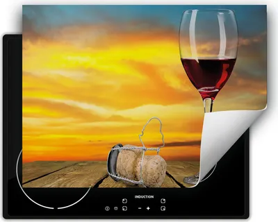 Produktbild von DarHaus Herdabdeckplatte 80x52 cm Anti Rutsch Matte Aufrollbar, rot - Wein