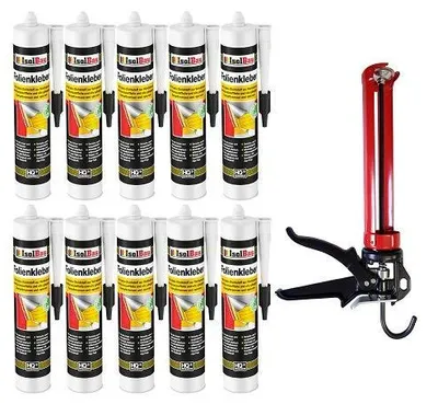 Folienkleber 10 x Dichtkleber + Premium Auspresspistole Dampfbremse Dampfsperre