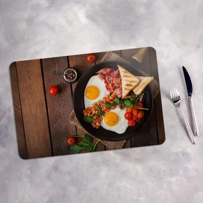 Produktbild von Tischset 6x45x30 cm + 6x10fi cm Platzset Tischmatte Platzmatte Untersetzer - Englisches Frühstück