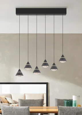 Obrázok produktu pre Závesné svetlo LED, matná čierna, zmena farby, H 200 cm