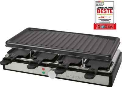 Produktbild von Clatronic®️ Raclette 8 Personen mit abnehmbarer Grillplatte | Grill mit Antihaftbeschichtung | mit Cool Touch-Gehäuse | sicherer Stand | RG 3757