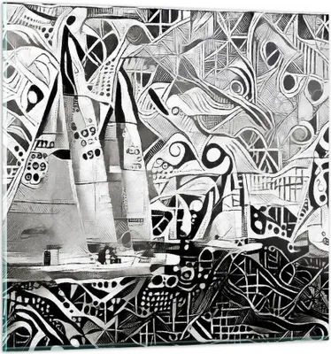 Produktbild von Bilder auf glas - Abstraktion modern - 50x50cm - Glasbilder - Wandbilder - Kunstdruck - zum Aufhängen bereit - Wanddekoration aus Glas - Glas Bilder - Wandbild auf Glas - Einteilig - GAC50x50-3479
