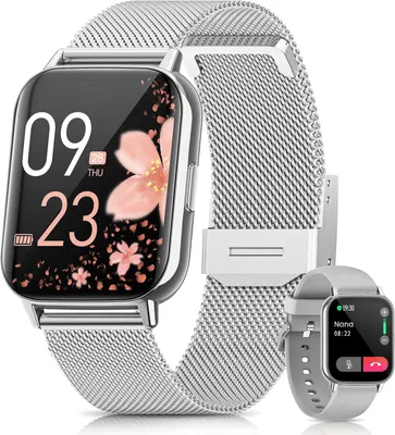 Smartwatch Damen mit Telefonfunktion,1.83"HD Herzfrequenz Schlafmonitor Menstruationszyklus SpO2,IP68 mit 113+ Sportmodi Schrittzähler für iOS Android