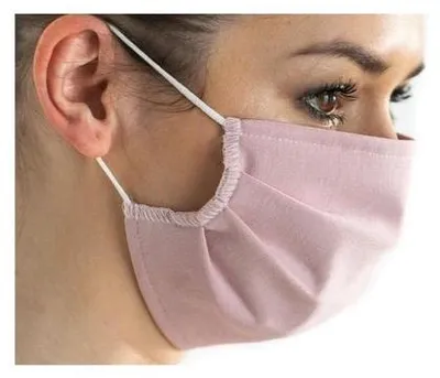 Produktbild von STEGGER waschbare Mund-Nasen-Maske aus Baumwolle in Hellrosa, wiederverwendbar, nicht medizinisch, 2-lagig