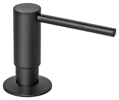 Produktbild von Einbau-Seifenspender für Spüle - Flüssigseifenpumpe - Schwenkbarer Pumpkopf - Auslaufsicher - Edelstahl - Nachfüllbar - Schwarz