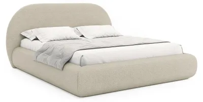 Produktbild von Homebook BUVIO – Polsterbett mit Bouclé-Bezug, Beige, 180x200 cm