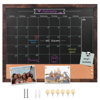 Imagen del producto de Calendario de pizarra borrable con función magnética - 45 cm x 55 cm