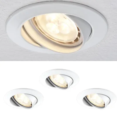 Produktbild von Paulmann Premium Einbaustrahler-Set, schwenkbar, LED, 3x 4W, 3000K, 230V, GU10, 51mm