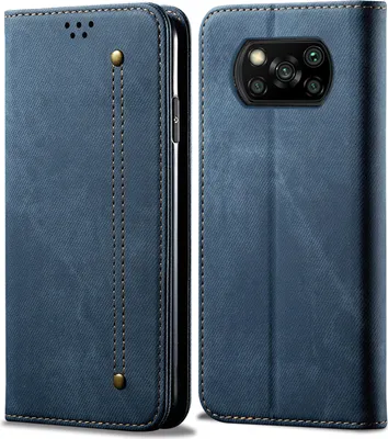 Obrázek produktu pro Xiaomi Poco X3 Pro Case, LaimTop Denim Leather Wallet Magnetic Closure Flip Bookstyle Protective Case with Stand pro Xiaomi Poco X3 Pro Blue