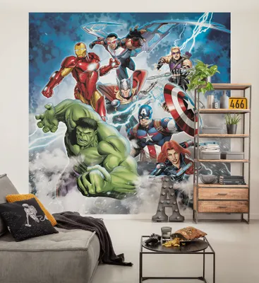 Produktbild von Komar Vlies Fototapete - Marvel Avengers Mighty Team - Größe 250 x 250 cm